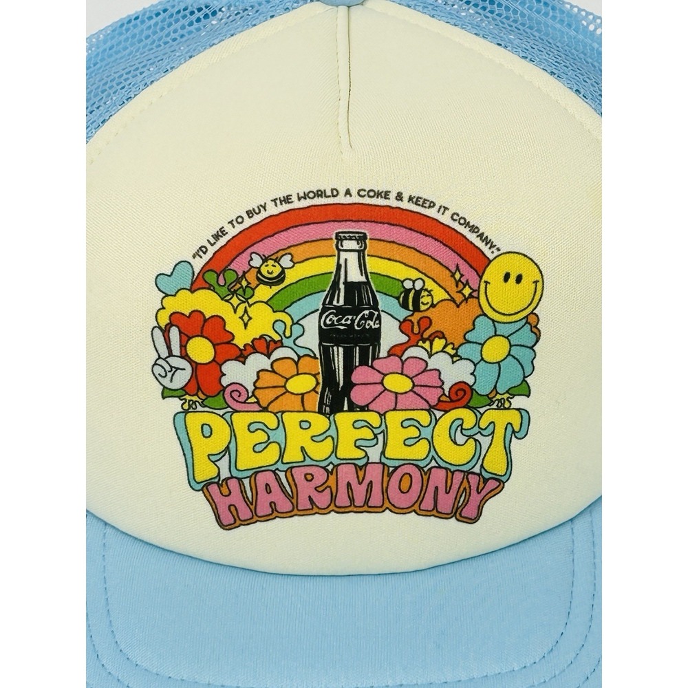 American Eagle Coca Cola Hat Perfect Harmony Retro Trucker Snapback Blue Mens OS